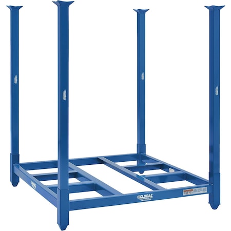 Global Industrial 4000 Lbs Capacity Steel Portable Stack Rack, 48W X 48D X 48H, Blue 798922